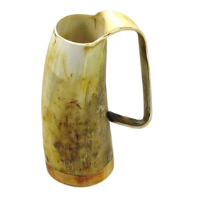 Corne à boire Viking polie naturelle fabriquée à la main tasse de corne à boire de bière tasse de corne à boire Viking tasse à café - Product Image 1