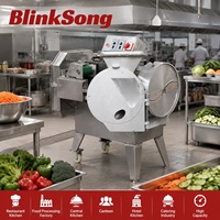Machine à couper les légumes à double tête, en acier inoxydable, trancheuse-découpeuse automatique avec contrôle de fréquence pour restaurant