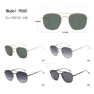 Unisex Rectangle Metal <b>Frame</b> Pilot <b>Sunglasses</b> Full Rim UV400 Protection Adult Sun Protection - Product Image 3