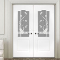 Porte d'entrée double rétro en acier forgé français européen avec vitrage pour villa, cour, appartement, taille personnalisée