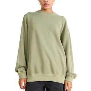 Sudadera a prueba de viento de lana con estampado transpirable para mujer, traje de invierno de gran tamaño, hombro caído informal con bolsillos laterales - Product Image 1