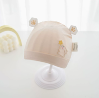 Conjunto de Gorro de Bebé Recién Nacido, Gorro de Algodón Suave de Clase A de Doble Capa con Orejas 3D y Bordado de Conejo para 0 a 3 Meses
