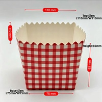 Boîte en papier carrée biodégradable et réutilisable, avec laminage PE, pour le stockage alimentaire, idéale pour les muffins, les gâteaux et les plats à emporter