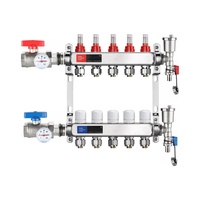 Collecteur intelligent en acier inoxydable 304 pour chauffage par le sol domestique 1 pouce collecteur d'eau à deux liens système de pièces de gros