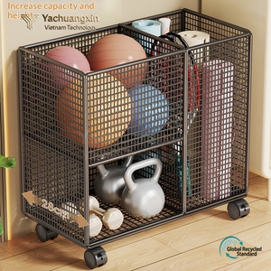 <b>Large</b>-capacity household yoga mat storage <b>basket</b> with wheels, movable storage rack for fitness equipment and sports gear - Product Image 3