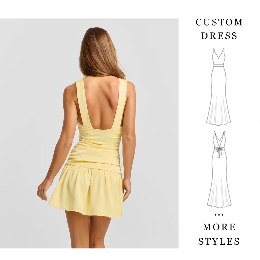 Wholesale Yellow Mini Dress Woven Fabric & Cape Detail | Alibaba.com