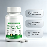 Permen Blueberry Lutein Label Pribadi Logo Kustom Produsen OEM ODM Suplemen Perawatan Penglihatan 500 MOQ 60 Tablet