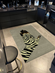 Modern Art Design Navy Blue Zebra Pattern <span class=keywords><strong>tappeto</strong></span> morbido poliestere zerbino Design personalizzato <span class=keywords><strong>tappeto</strong></span> pavimento soggiorno <span class=keywords><strong>tappeto</strong></span> e tappeti - Product Image 4