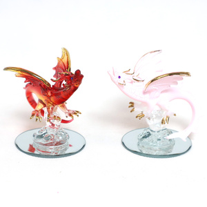 Pequeñas artesanías de vidrio soplado hechas a mano, figuras decorativas aladas de colores personalizadas, adornos de dragones de vidrio al por mayor - Product Image 2
