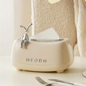 Boîte à mouchoirs en papier moderne de style dessin animé, boîte à mouchoirs carrée en plastique de luxe, porte-mouchoirs amusant pour table - Product Image 4