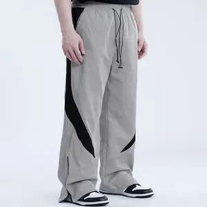Custom Logo Streetwear Cargo Pants Nylon Polyester Stitching Loose Track Pants Sweatpants Men's Pants Trousers