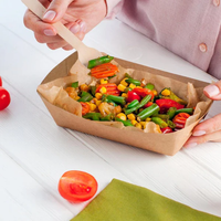 Barquettes alimentaires personnalisées en papier kraft pour plats à emporter, burgers/emballages alimentaires avec revêtement anti-graisse pour le service des aliments