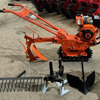 Motoculteur diesel automatique 176 à refroidissement liquide avec moteur, cultivateur à chaîne, charrue, semoir et désherbeur