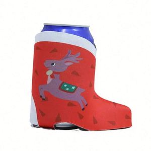 Support de canette personnalisé de Noël en forme de chaussure/botte, avec logo imprimé par sublimation, pour cadeau de fête - Product Image 1