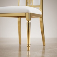 Chaises de banquet empilables en métal de luxe moderne, chaises de salle à manger élégantes dorées pour hôtel, salle de banquet et usage domestique