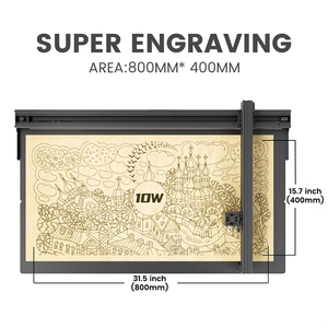 آلة نقش بالليزر محمولة صغيرة جديدة من تايفوك سبايدر A1800 بقوة 10 واط مع نظام CNC ومساعدة هوائية للخشب/المعدن/الزجاج/الأكريليك/البلاستيك/المطاط مع دعم ملفات DXF مجانًا - Product Image 2
