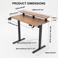 Bureau électrique multifonctionnel personnalisé avec support de moniteur, réglable en hauteur (assis-debout), facile à assembler, table d'ordinateur