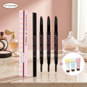 Lápiz de Cejas Automático Rivecowe, Doble Punta, Suave, Resistente al Agua, con Cepillo, 0.3g, para Maquillaje de Ojos - Product Image 2