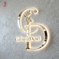 Lettres découpées au laser en argent brossé pour enseignes extérieures, logo d'entreprise personnalisé pour murs intérieurs, enseigne lumineuse rétroéclairée pour armoire ou hall d'entrée