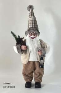 Père Noël debout de 12 pouces en blanc/khaki - Product Image 2