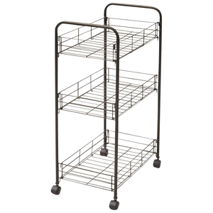 3 Layer Wire Basket Rack Space Saving Home <b>Storage</b> Metal Wire Utitlity Rolling <b>Cart</b> - Product Image 4