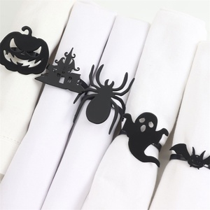 Anillos de Servilleta Metálicos de Murciélagos, Fantasmas y Calabazas de Halloween al por Mayor para Decoración de Mesas en Restaurantes, Fiestas y Eventos - Product Image 5