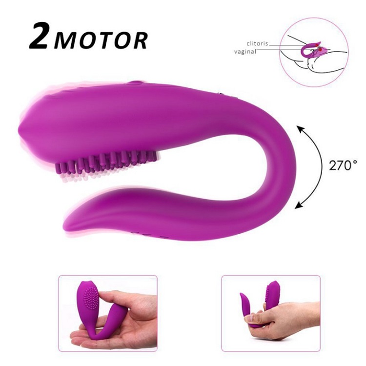U Shaped Vagina and Anal Vibrator Remote Control - Dual Motor Clitoral  Massager for Women, Fully Waterproof Design