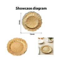 Meilleures ventes d'assiettes rondes en or pour récifs de 13 pouces Chargeurs de table en plastique écologiques pour mariages Thanksgiving Noël