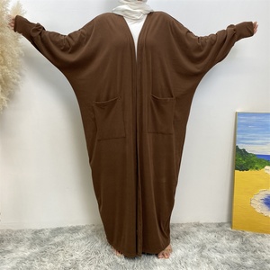 1997 #   Abaya d'automne pour femmes en promotion, manteau d'hiver avec poches latérales, abaya ouverte pour femmes, vêtements modestes pour femmes de Dubaï, cardigan kimono - Product Image 5