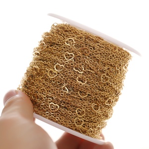 Catene a maglie a forma di cuore all'ingrosso per la creazione di gioielli fai da te, componenti per collane e accessori per braccialetti fatti a mano - Product Image 4