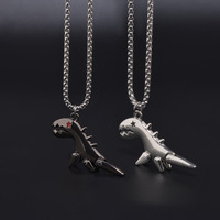 Mode Hip-Hop Cute Bear Dinosaurier Roboter Anhänger Halskette Rhodium Alloy Sweater Chain für Männer Frauen Kinder für den täglichen Gebrauch