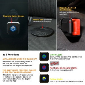 EASYGUARD Alarma de Asiento de Coche para Bebés, Sistema de Alarma para Asiento de Bebé en Coche, Recordatorio de Bebé en el Coche con Luz y Sonidos - Product Image 4