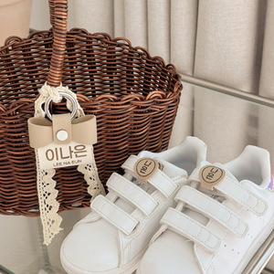 Japanese and Korean style minimalist PU leather <b>name</b> tags, daycare/kindergarten shoe <b>name</b> tags, laser-engravable <b>name</b> tags. - Product Image 3