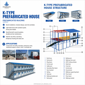 Edificio Scolastico Modulare a Due Piani, Aula Prefabbricata con Rivestimento in Legno, Casa Prefabbricata Tipo T, Dormitorio Comunitario - Product Image 5