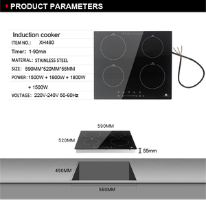Restaurant Villa Espagne 600mm Plaque à induction Cuisinière électrique à quatre brûleurs encastrés Cuisinière à induction - Product Image 6