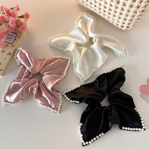 Diadema Cuadrada Grande de Color Sólido Retro con Perla para Mujer - Product Image 1