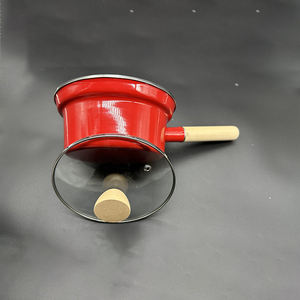 Utensilios de cocina para el hogar Olla <span class=keywords><strong>Ollas</strong></span> de alcaravea Tazón esmaltado <span class=keywords><strong>Ollas</strong></span> de leche con mango de madera - Product Image 5