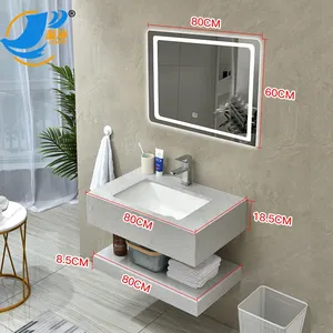 Lanjia AZ001-80 Bằng Đá Cẩm Thạch Phòng Tắm Tủ Vaniti Hình Chữ Nhật Lỗ Rửa Lưu Vực Phòng Tắm Cổ Điển Vanities Chậu Rửa Đá