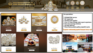 Bộ đồ ăn sứ cao cấp Karosa 24 món, kiểu dáng sang trọng, chất liệu xương sứ, họa tiết nổi vàng. - Product Image 6