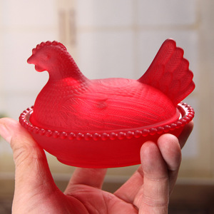 Small Crystal Glass Chicken-Shaped Lid <strong>Storage</strong> <strong>Jar</strong> with Cover <strong>for</strong> Candy and Sugar - Product Image 1