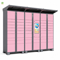 Casillero Inteligente para Paquetes YL, Estructura Desmontable de Autoservicio, Compatible con Desarrollo de Software, Energía Solar, Gabinete de Acero Impermeable