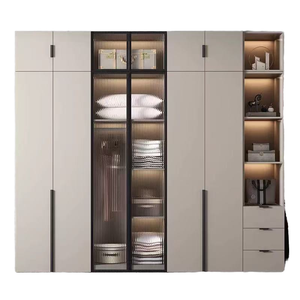 <span class=keywords><strong>Armoire</strong></span> de Rangement Sur Mesure Moderne en Verre pour Chambre à Coucher - Product Image 1