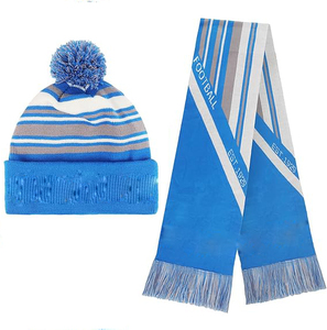 Conjunto de Bufanda, Gorro y Guantes <span class=keywords><strong>JOA</strong></span> para Mujer, Color Rosa Claro y Azul Jacquard, con Letras Griegas, Sorority Since 1938, Jack and Jill - Product Image 1