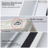Couvercle de trou en aluminium de bureau brosse à fermeture en douceur gestionnaire de câbles bureau anti-poussière fil oeillet organisateur boîte couvercle de chemin de câbles