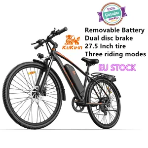 Stock UE 2023 nouvelle batterie portable 27.5 pouces gros pneu 350W 15 AH KUKIRIN V3 vélo de montagne léger