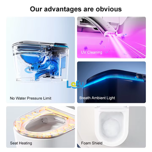 Cao cấp thiết bị vệ sinh màu đen HD hiển thị nước tủ quần áo <span class=keywords><strong>WC</strong></span> sàn phòng tắm gắn gốm Ghế tự động nhà vệ sinh thông minh commode - Product Image 6