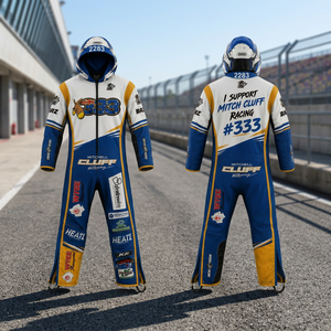 Mitch Cluff Biker Racing Motorcycle Suit Full Sleeve Sublimation Printed % Polyester Quick Dry Men's Adult All Seasons Wear - Product Image 3