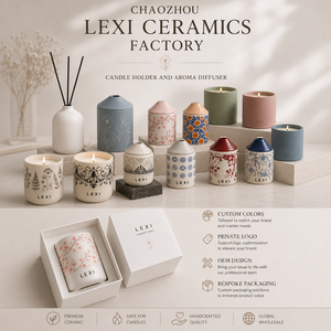 Diffuseur de parfum en céramique peint à la main avec motif floral, en porcelaine blanche, sélection multicolore, bocal conique, <span class=keywords><strong>cadeau</strong></span> parfumé - Product Image 4