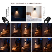 Lámpara de Pared LED con Sensor de Movimiento, RGB y CCT, Control Remoto, Batería de 4000 mAh, Inalámbrica, Pantalla Negra, 50000 Horas de Duración