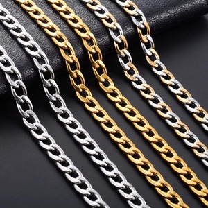 Cadena Cubana de Acero Inoxidable de 3mm-11.5mm para Hombre y Mujer, Estilo Punk, Color Plata y Oro, Gargantilla Metálica, Regalo de Joyería - Product Image 1